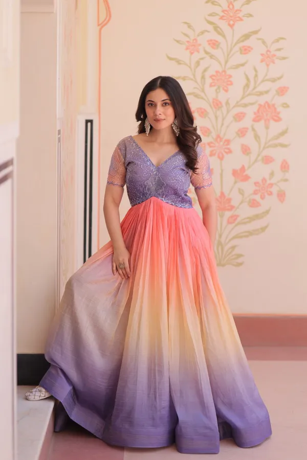 Women_S_Dual_Tone_Ombre_Gown_In_Candy_Pink_Aqua_Green_With_Embroidered_Bodice_Festive_Contemporary_Wear