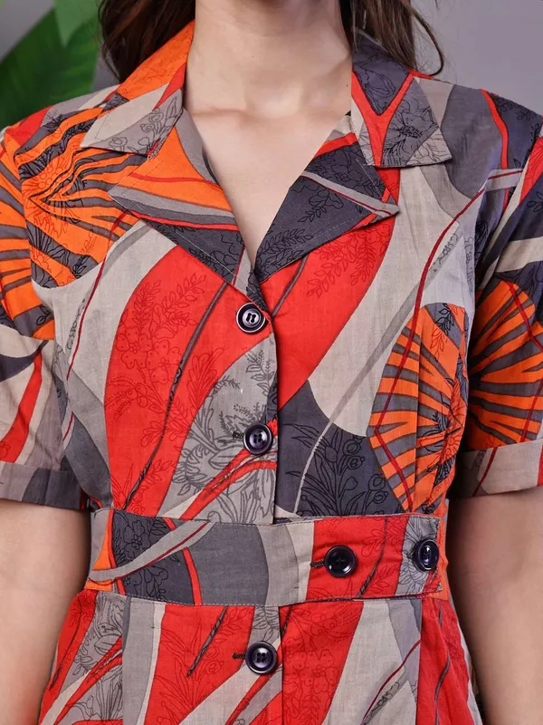 Women_S_Leaf_Print_Button_Down_Cotton_Midi_Dress