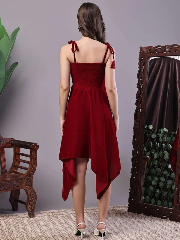 Women_S_Junglee_Velvet_Maroon_Handkerchief_Hem_Dress