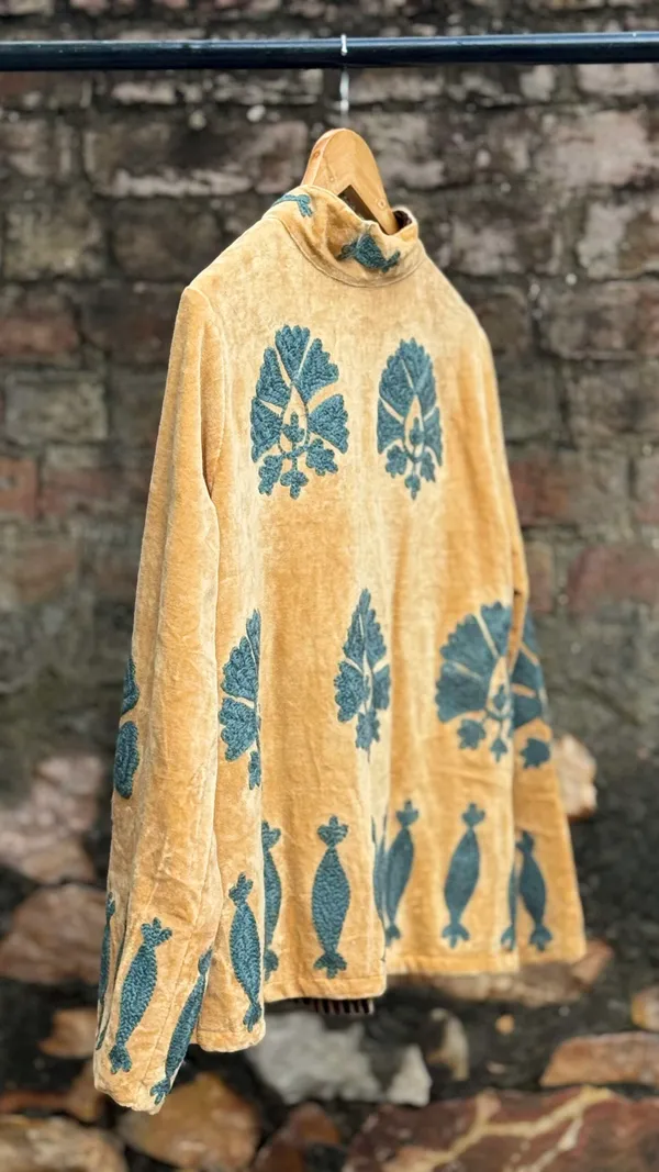 Womens_Orange_Velvet_Embroidered_Jacket_With_Floral_Design