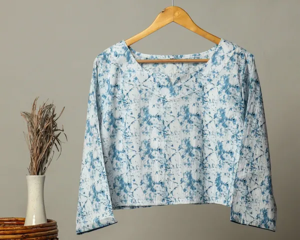 Handmade_Block_Print_Cotton_For_Women_Ethnic_Floral_Printed_Top_With_Long_Sleeves