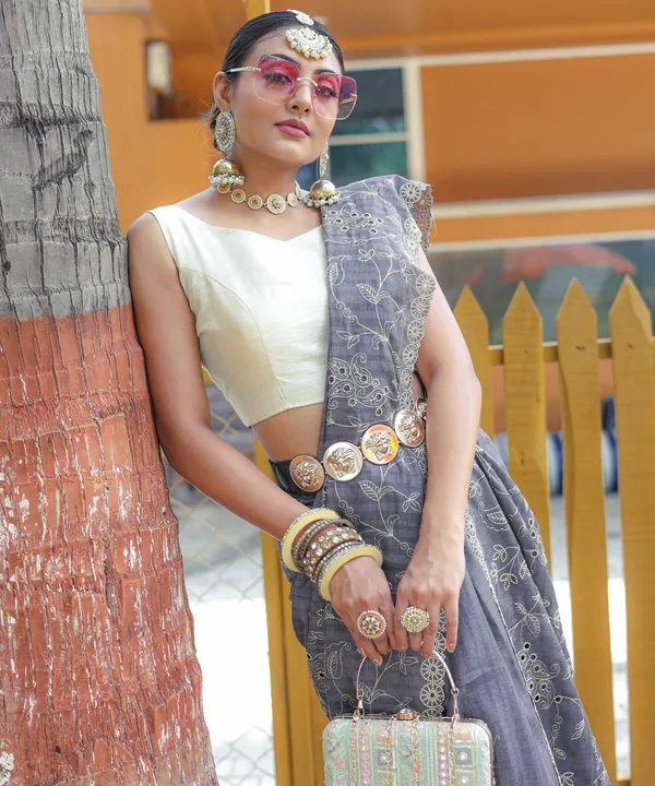 Women_S_Royal_Prussian_Blue_Georgette_Saree_With_Intricate_Silver_Thread_Mirror_Work_Embroidery_Perfect_For_Festive_Wedding_Celebrations