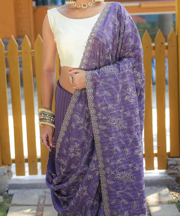 Women_S_Royal_Prussian_Blue_Georgette_Saree_With_Intricate_Silver_Thread_Mirror_Work_Embroidery_Perfect_For_Festive_Wedding_Celebrations
