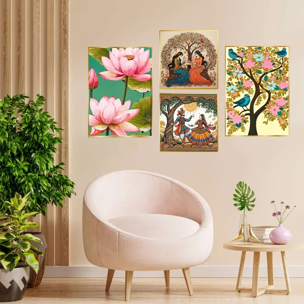 Set_Of_Four_Wall_Paintings_For_Wall_Dacoration_Golden_Framed_Wall_Paintings_For_Living_Room_Bedroom_Wall_Art_For_Home_Decoration_Office_Wall_Decor_13_10_Inch_Ch_Gd4_11