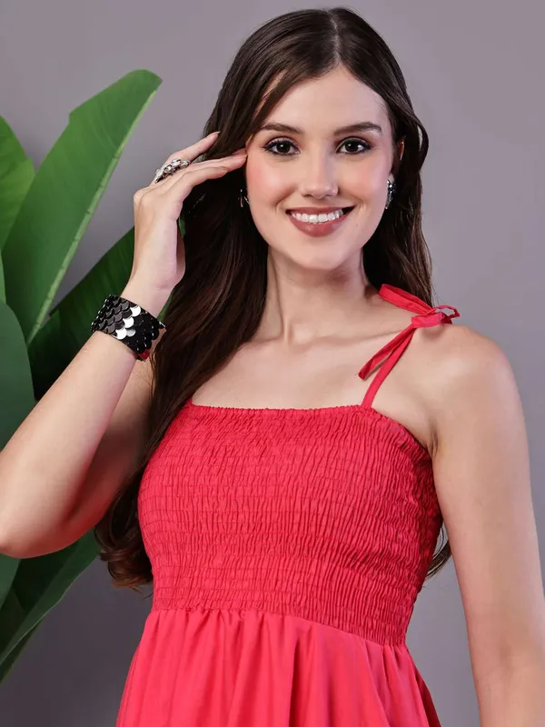 Women_S_Solid_Red_Cotton_Handkerchief_Hem_Midi_Dress_Midi_Dresses