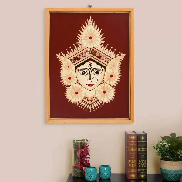 Bamboo_Hand_Crafted_Framed_Wall_Hangings_Of_Durga_Ji_For_Home_Decor_Bamboo_Framed_Art_For_Wall_Decor