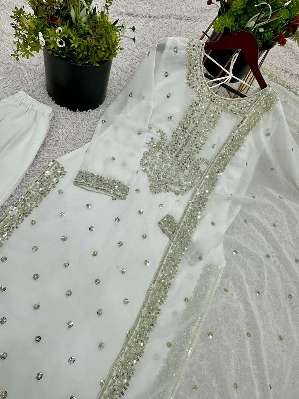 Women_S_Georgette_Embroidery_Sequence_Work_With_Rivet_Moti_Work_Straight_Kurti_With_Pant_And_Dupatta_Set