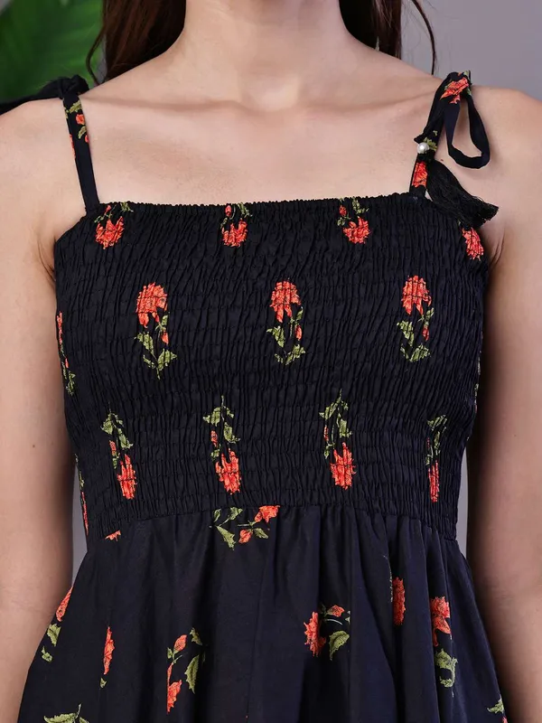 Women_S_Black_Floral_Printed_Cotton_Handkerchief_Hem_Dress_Midi_Dresses