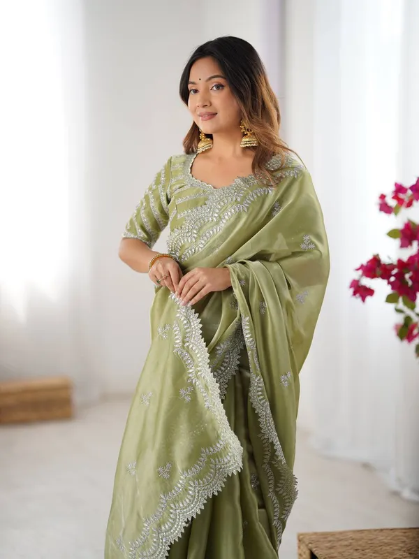 Women_S_Elegant_Regal_Purple_Georgette_Saree_With_Intricate_Silver_Thread_Sequin_Embroidery_Complete_With_Embellished_Blouse_Piece_For_Festive_Party_Wear