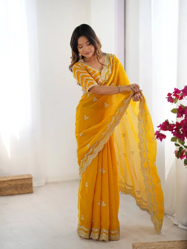 Women_S_Elegant_Regal_Purple_Georgette_Saree_With_Intricate_Silver_Thread_Sequin_Embroidery_Complete_With_Embellished_Blouse_Piece_For_Festive_Party_Wear
