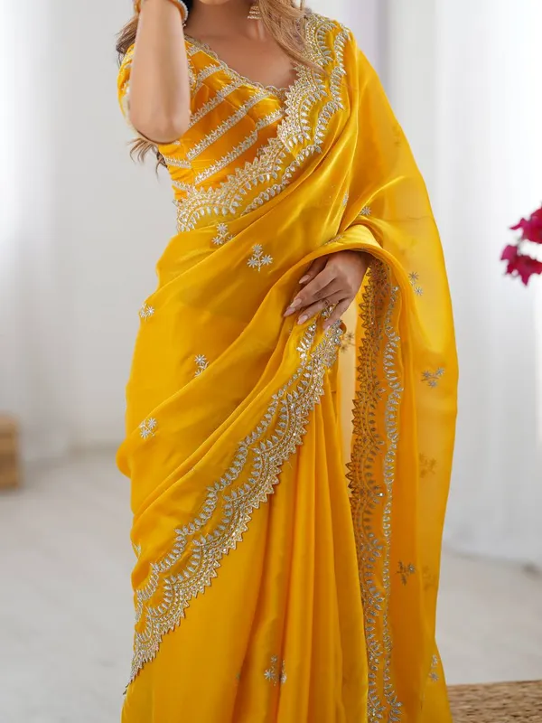 Women_S_Elegant_Regal_Purple_Georgette_Saree_With_Intricate_Silver_Thread_Sequin_Embroidery_Complete_With_Embellished_Blouse_Piece_For_Festive_Party_Wear