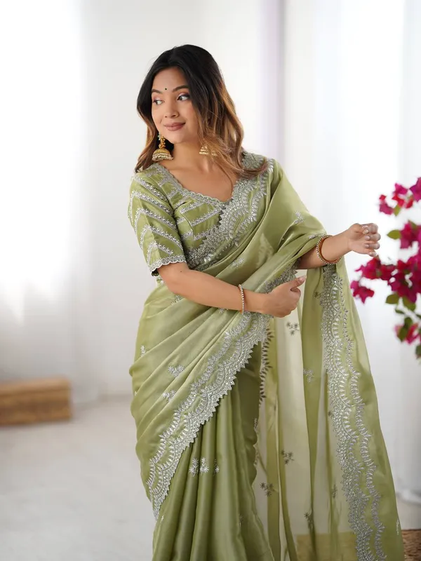 Women_S_Elegant_Regal_Purple_Georgette_Saree_With_Intricate_Silver_Thread_Sequin_Embroidery_Complete_With_Embellished_Blouse_Piece_For_Festive_Party_Wear