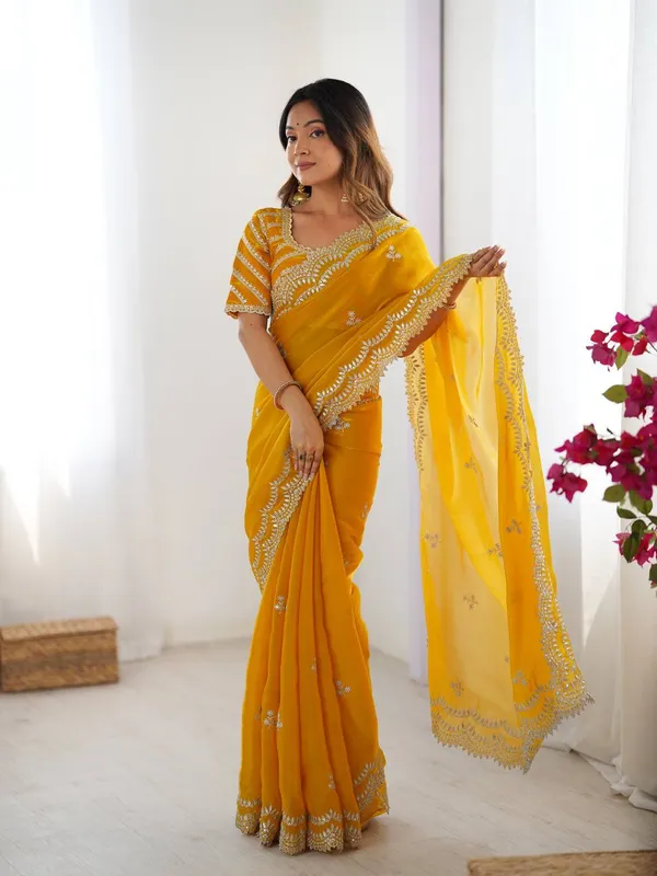 Women_S_Elegant_Regal_Purple_Georgette_Saree_With_Intricate_Silver_Thread_Sequin_Embroidery_Complete_With_Embellished_Blouse_Piece_For_Festive_Party_Wear