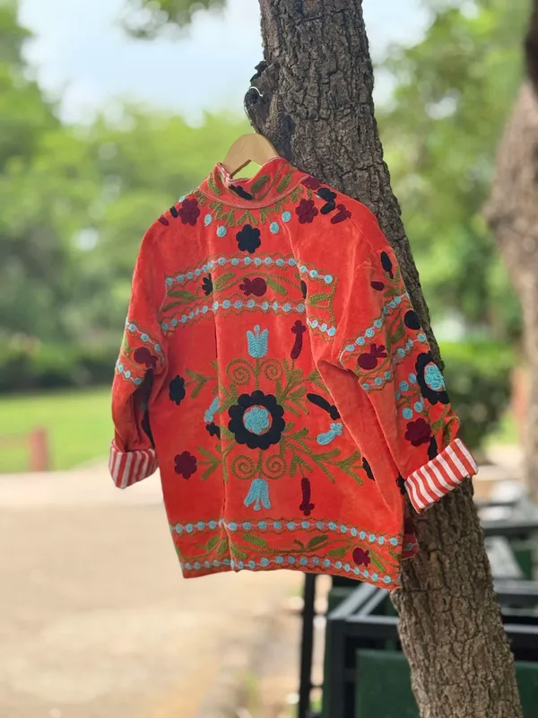 Womens_Orange_Velvet_Embroidered_Jacket_With_Floral_Design