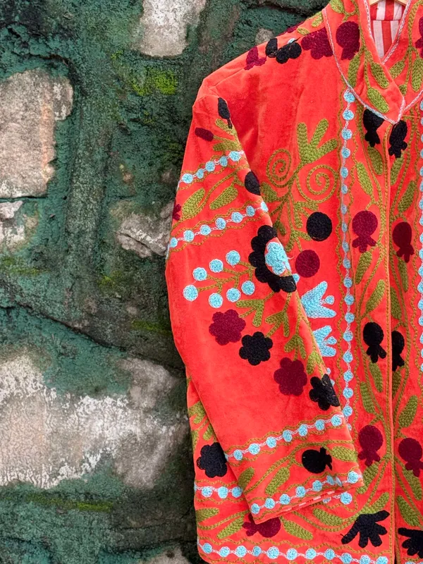 Womens_Orange_Velvet_Embroidered_Jacket_With_Floral_Design