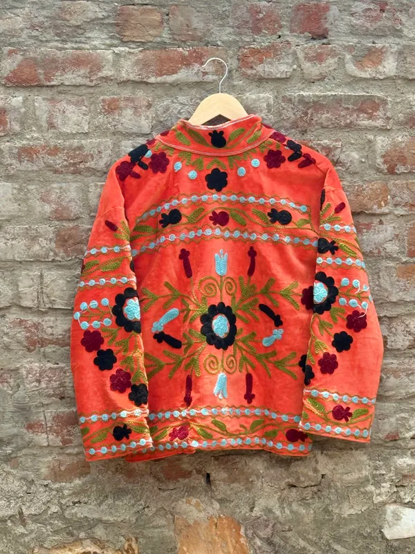 Womens_Orange_Velvet_Embroidered_Jacket_With_Floral_Design