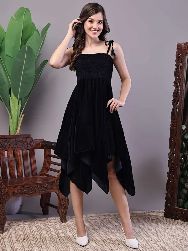 Women_S_Junglee_Black_Velvet_Party_Midi_Dress_With_Asymmetrical_Hemline_Midi_Dresses