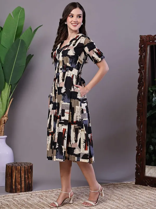 Women_S_Beige_Black_Abstract_Print_Cotton_Shirt_Dress_Midi_Dresses