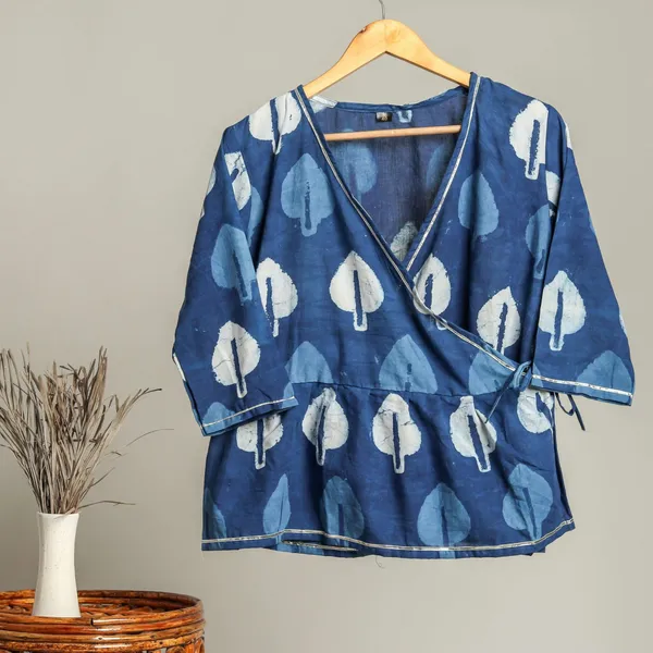 Handmade_Block_Print_Cotton_For_Women_Ethnic_Floral_Printed_Top_With_Long_Sleeves