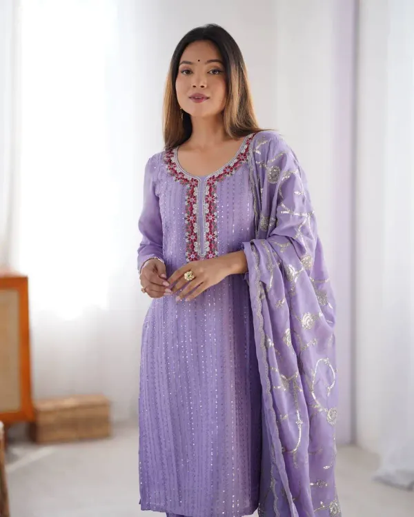 Women_S_Chinon_Silk_Sequence_And_Thread_Work_Straight_Kurti_With_Pant_And_Dupatta_Set