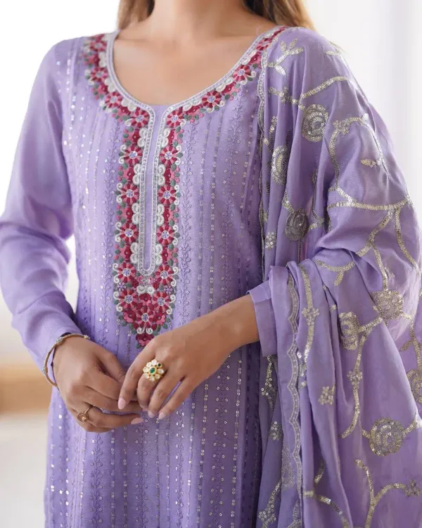 Women_S_Chinon_Silk_Sequence_And_Thread_Work_Straight_Kurti_With_Pant_And_Dupatta_Set
