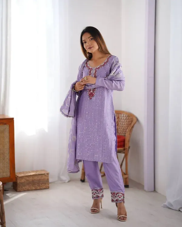 Women_S_Chinon_Silk_Sequence_And_Thread_Work_Straight_Kurti_With_Pant_And_Dupatta_Set