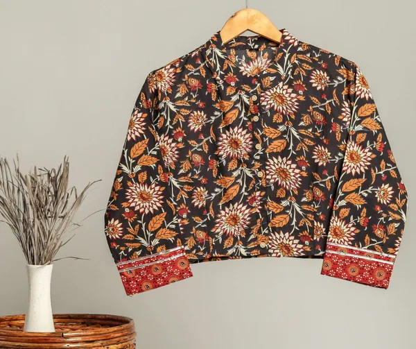 Handmade_Block_Print_Cotton_For_Women_Ethnic_Floral_Printed_Top_With_Long_Sleeves