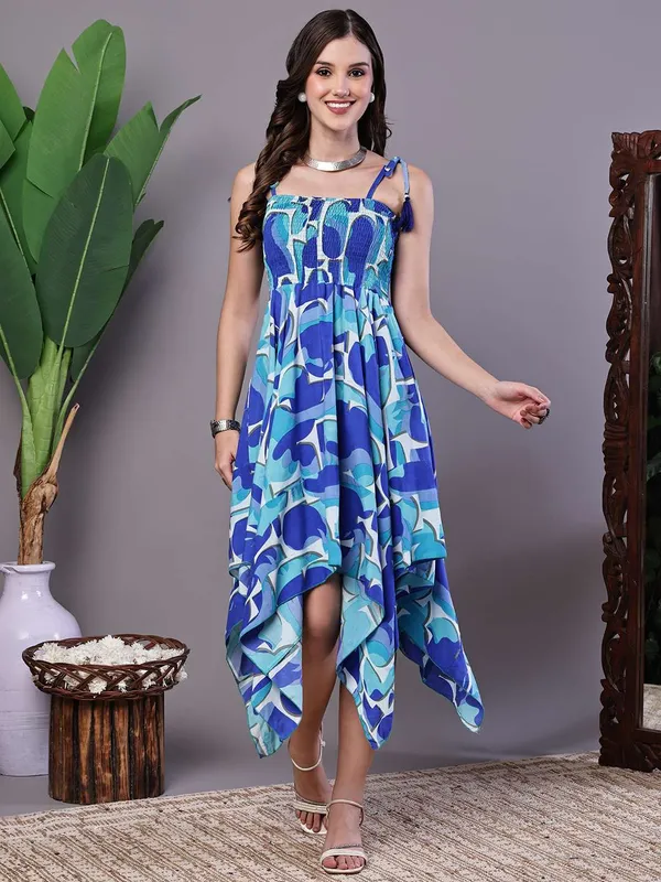 Women_S_Blue_Printed_Cotton_Handkerchief_Hem_Dress_Midi_Dresses
