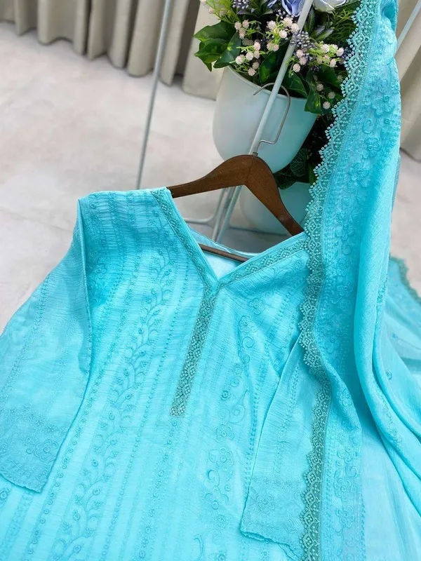 Women_S_Chinon_Silk_With_Cotton_Thread_Embroidery_Straight_Kurti_With_Pant_And_Dupatta_Set