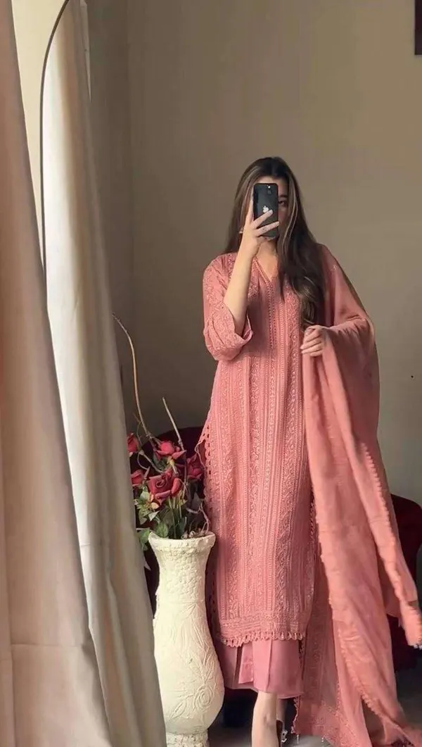 Women_S_Chinon_Silk_With_Cotton_Thread_Embroidery_Straight_Kurti_With_Pant_And_Dupatta_Set