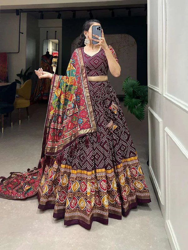 Women_S_Patola_Print_Lehenga_Choli_With_Dupatta_Traditional_Gujarati_Style_Festive_Wear