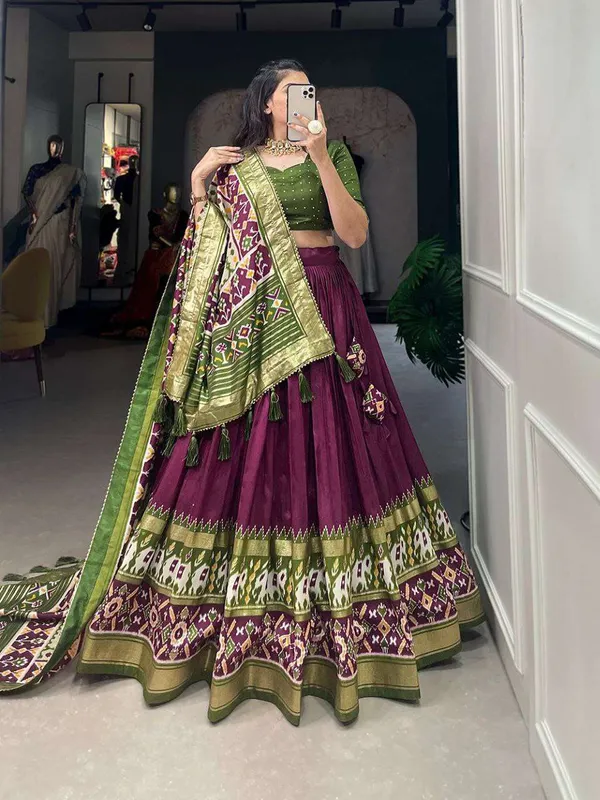 Women_S_Tussar_Silk_Patola_Print_Lehenga_Choli_Dupatta_Set