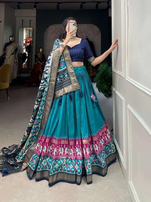 Women_S_Tussar_Silk_Patola_Print_Lehenga_Choli_Dupatta_Set