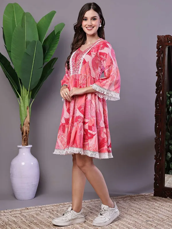 Wome_S_Pink_Floral_Printed_Cotton_A_Line_Dress_With_Embroidered_Yoke_Midi_Dresses