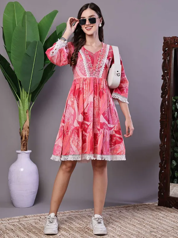 Wome_S_Pink_Floral_Printed_Cotton_A_Line_Dress_With_Embroidered_Yoke_Midi_Dresses