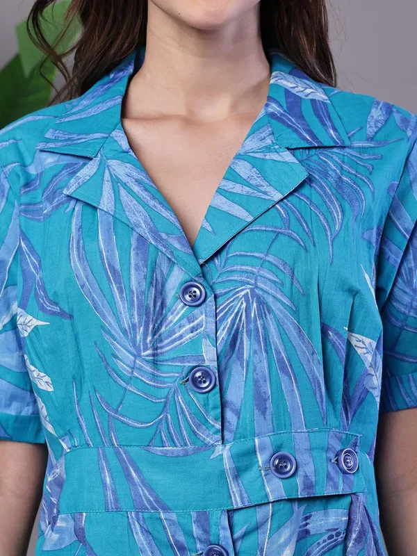 Women_S_Blue_Floral_Cotton_Pleated_Midi_Dress_With_Collar