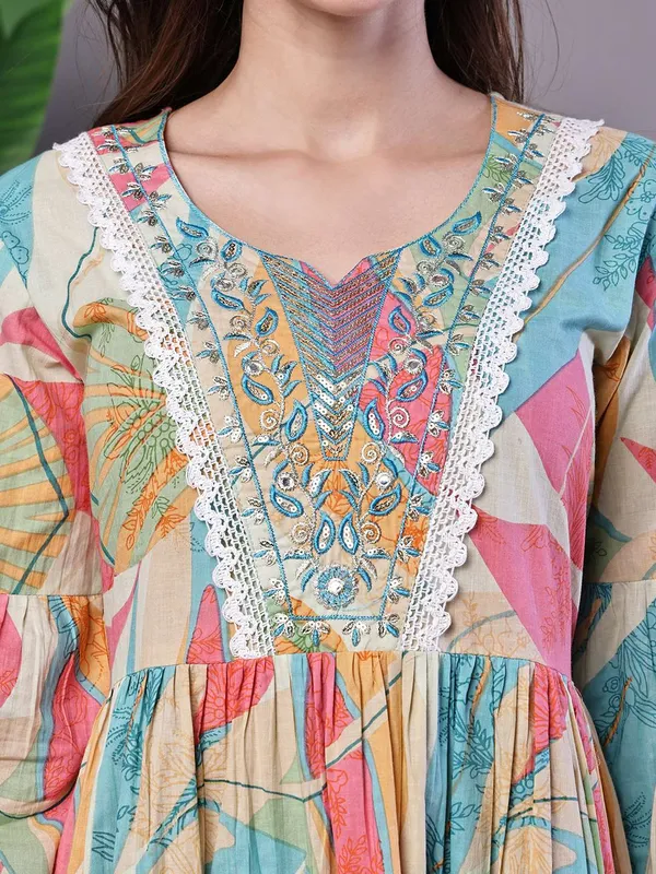 Wome_S_Multicolor_Printed_Cotton_A_Line_Dress_With_Embroidered_Yoke_Midi_Dresses