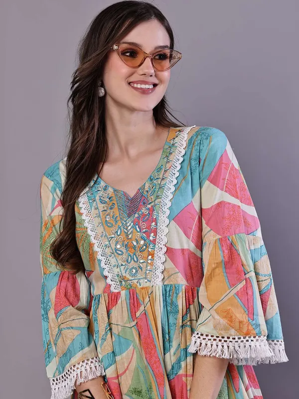 Wome_S_Multicolor_Printed_Cotton_A_Line_Dress_With_Embroidered_Yoke_Midi_Dresses