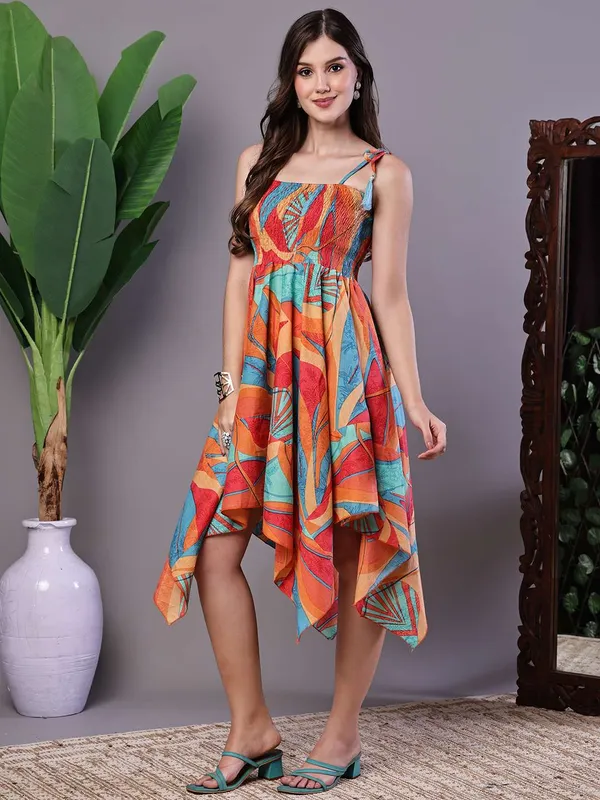 Women_S_Multicolor_Printed_Cotton_Handkerchief_Hem_Dress_Midi_Dresses