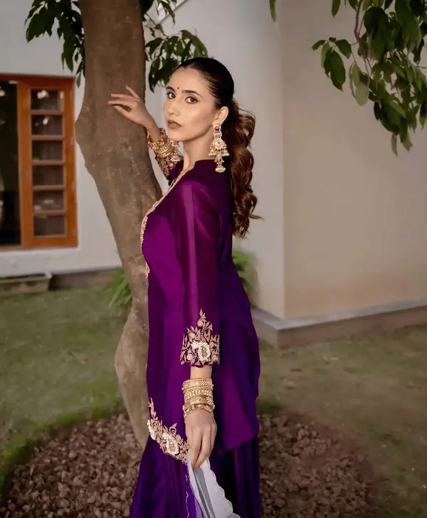 Women_S_Chinon_Silk_Sequence_Embroidery_Work_Straight_Kurti_With_Sharara_Suit_And_Dupatta_Set