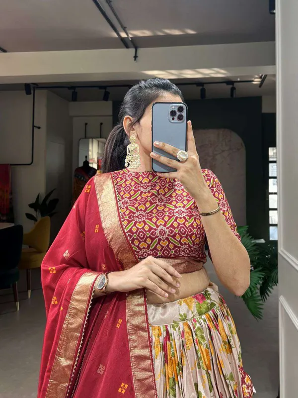 Women_S_Luxurious_Tussar_Silk_Lehenga_Choli_With_Intricate_Prints_Can_Can_Flair