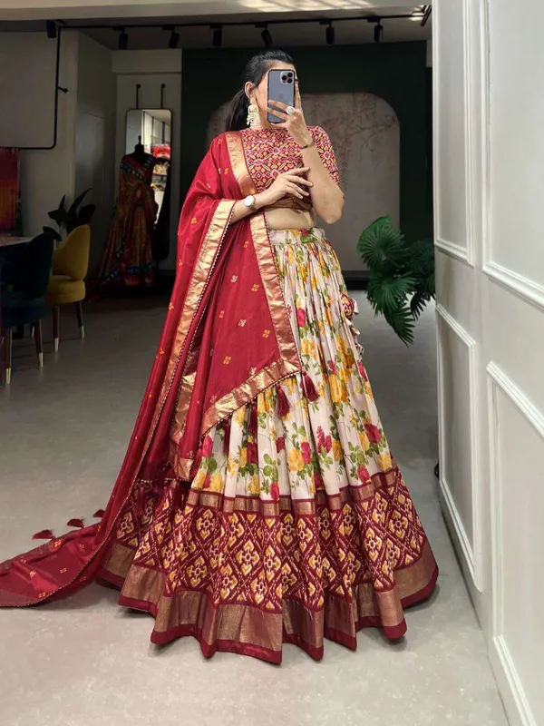 Women_S_Luxurious_Tussar_Silk_Lehenga_Choli_With_Intricate_Prints_Can_Can_Flair