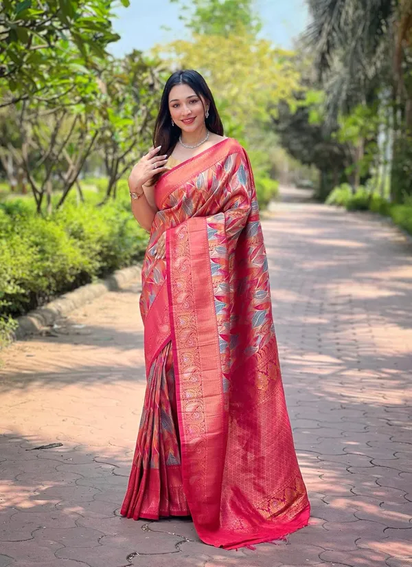 Women_S_Luxurious_Pista_Green_Pink_Art_Silk_Saree_With_Intricate_Leaf_Weave_Broad_Zari_Border_Ideal_For_Festive_Wedding_Occasions