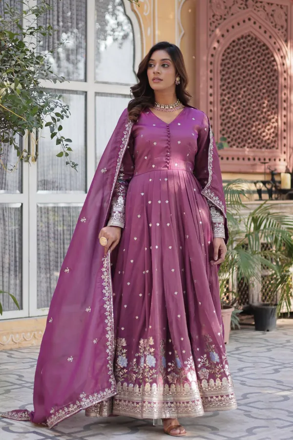 Women_S_Festive_Rust_Red_Anarkali_Gown_With_Intricate_Silver_Zari_Sequin_Embroidery_Complete_With_Embroidered_Dupatta