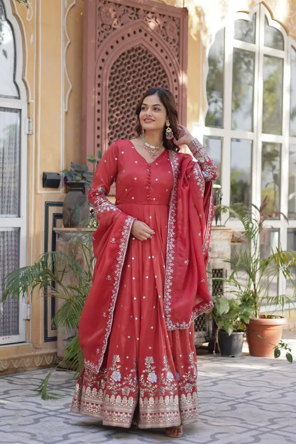 Women_S_Festive_Rust_Red_Anarkali_Gown_With_Intricate_Silver_Zari_Sequin_Embroidery_Complete_With_Embroidered_Dupatta