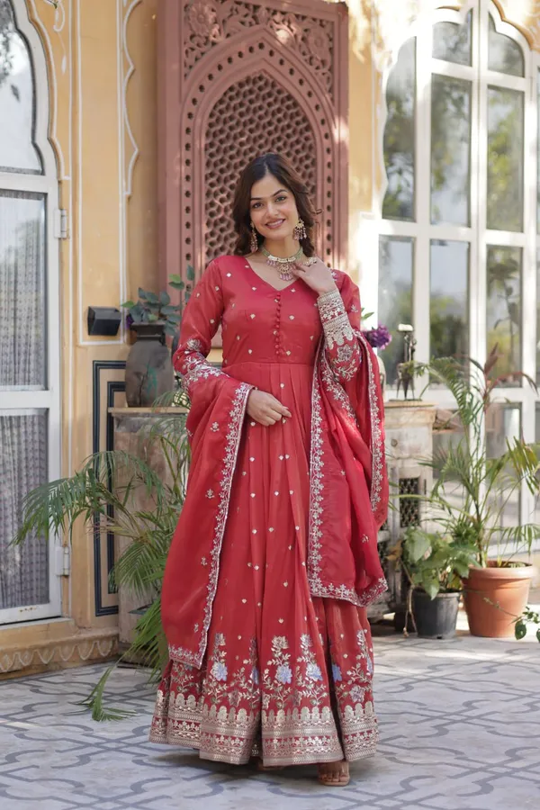 Women_S_Festive_Rust_Red_Anarkali_Gown_With_Intricate_Silver_Zari_Sequin_Embroidery_Complete_With_Embroidered_Dupatta