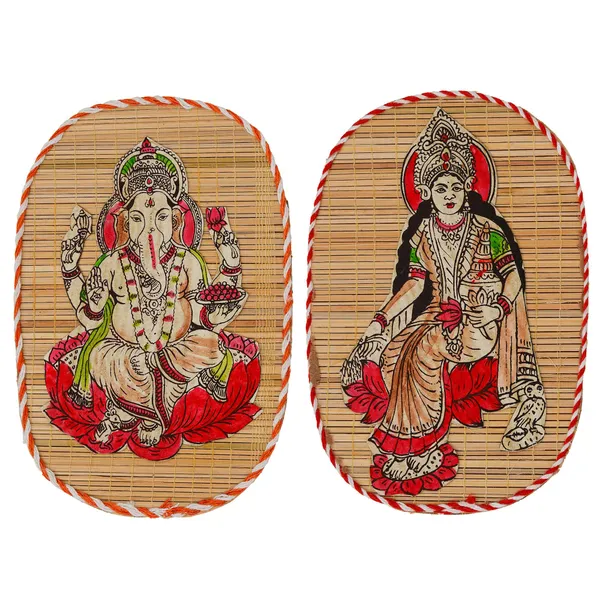 Bamboo_Hand_Crafted_Wall_Hangings_Of_Ganesh_Ji_And_Laxmi_Ji_For_Home_Decor