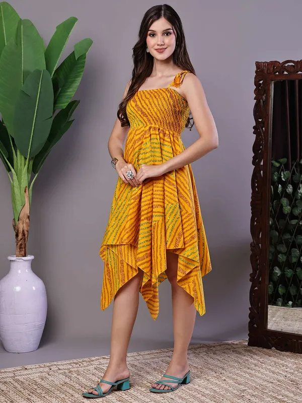 Women_S_Multicolor_Abstract_Printed_Cotton_Handkerchief_Hem_Dress_Midi_Dresses