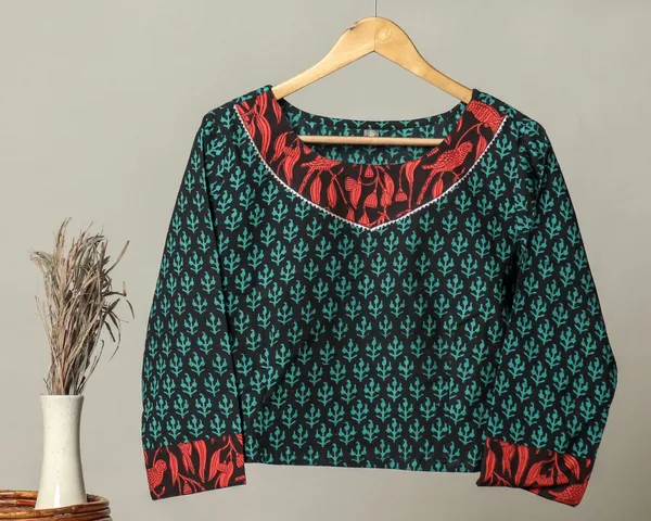 Handmade_Block_Print_Cotton_For_Women_Ethnic_Floral_Printed_Top_With_Long_Sleeves