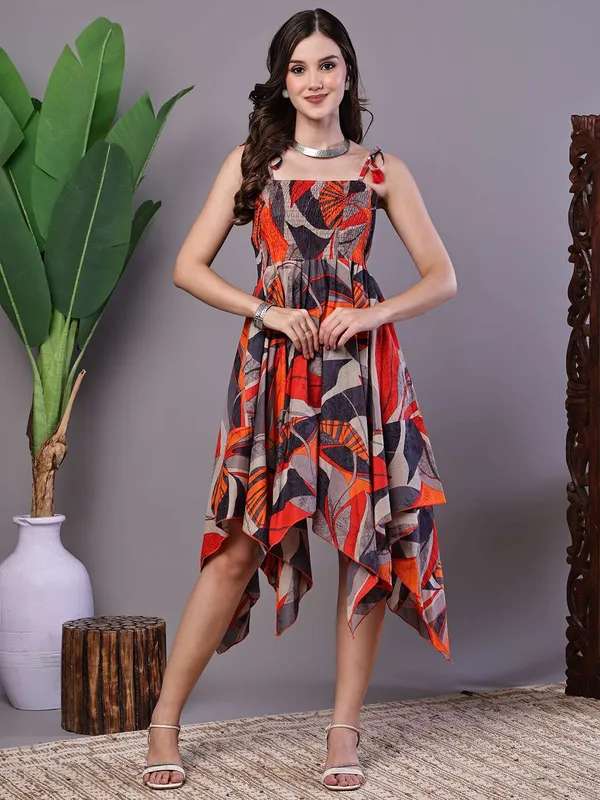 Women_S_Rust_Grey_Abstract_Print_Cotton_Handkerchief_Hem_Dress_Midi_Dresses